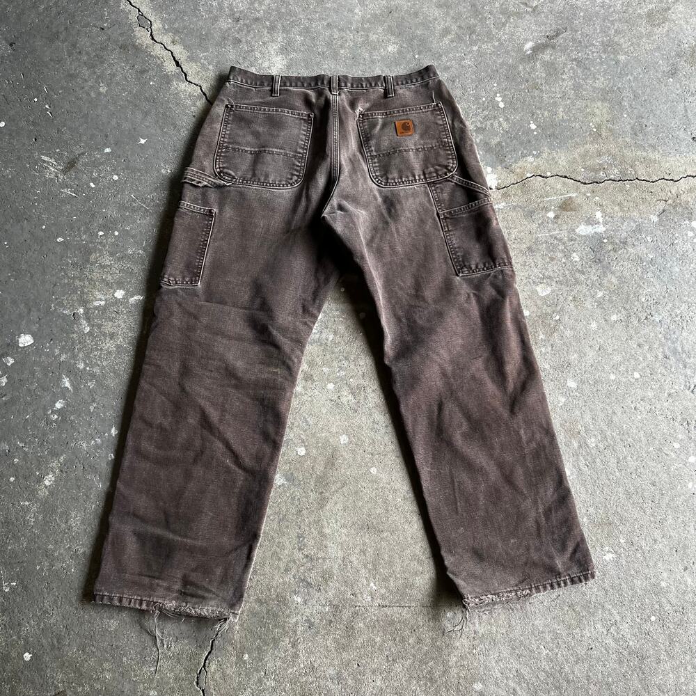 Carhartt brown faded double knee work wear carpenter pants - Picture 5 of 10